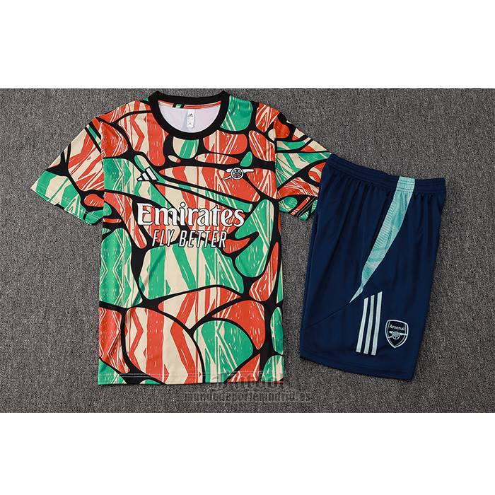 Chandal del Arsenal Manga Corta 2024-2025 Rojo Verde - Pantalon Corto